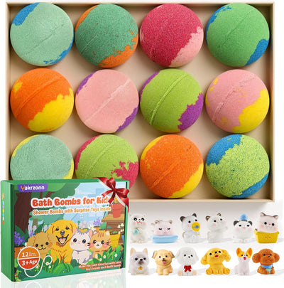 Kids Bath Bombs Set with Surprise Toy — 12-Pack Gift Box